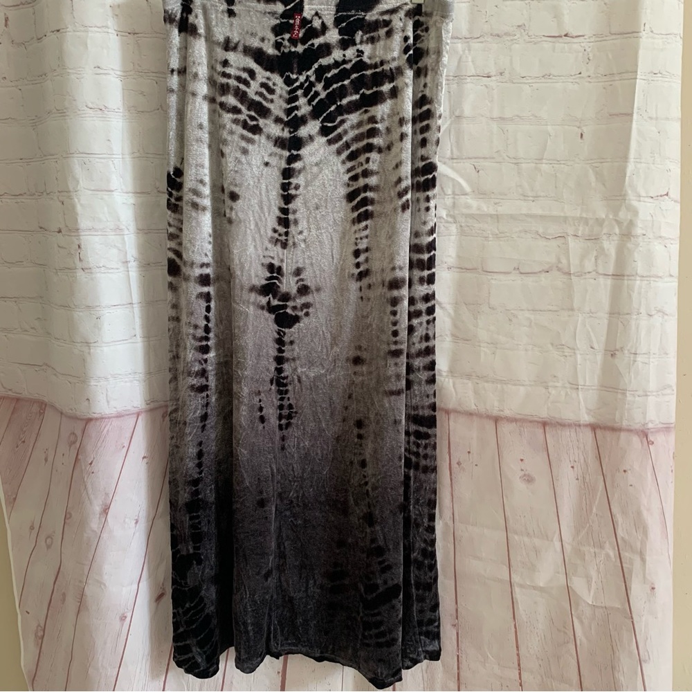 Hard Tail Black and Gray Tie-Dye Maxi Skirt